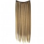 Extensie de par cu 3 Clips On tresa delux simpla dreapta de 45 cm, Saten Mediu Ash 39580